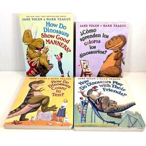Lot of 4 HOW DO DINOSAURS... Board Books Series Jane Yolen/Mark Teague SPANISH